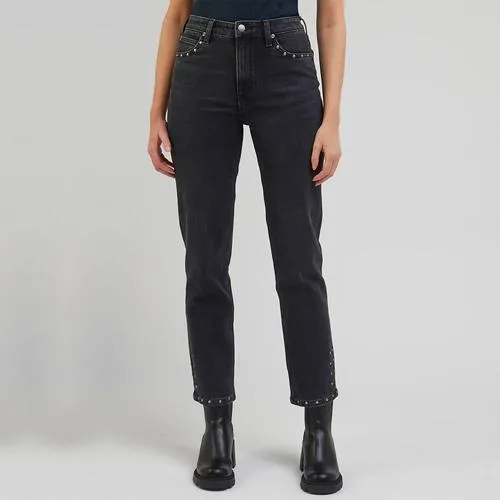 Carol Lee Retro Rivet Trimmed Straight Jeans MP