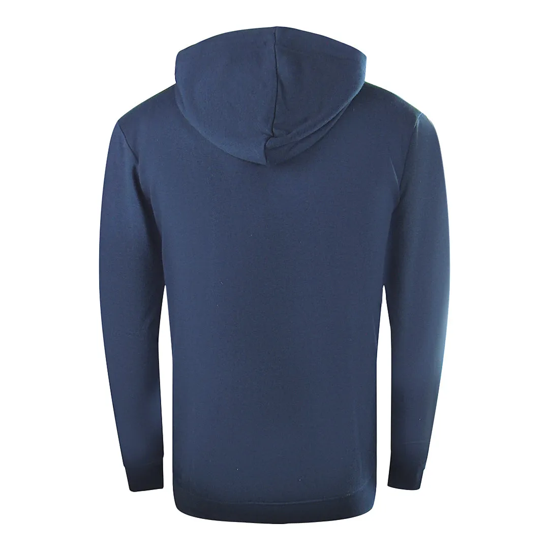 Cavalli Class Aysmmetric Box Design Navy Blue Zip Up Hoodie