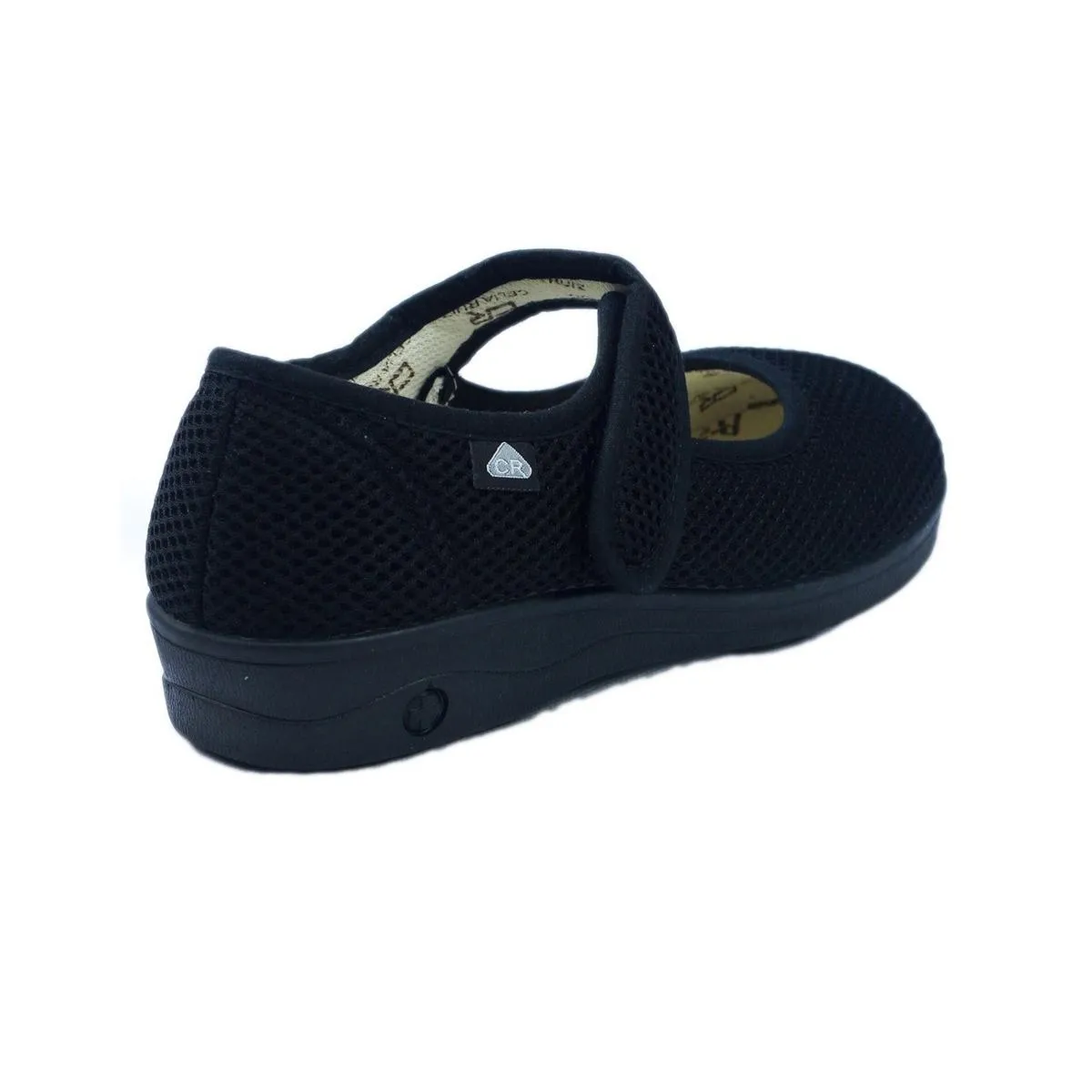 Celia Ruiz 204 Touch Fastening Slipper Wide Fit Black