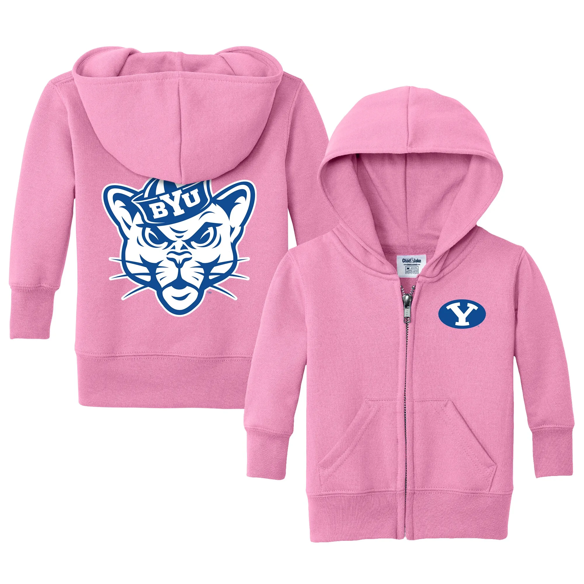 Chad & Jake  BYU Cougars Toddler Pink Logo Full-Zip Hoodie Jacket