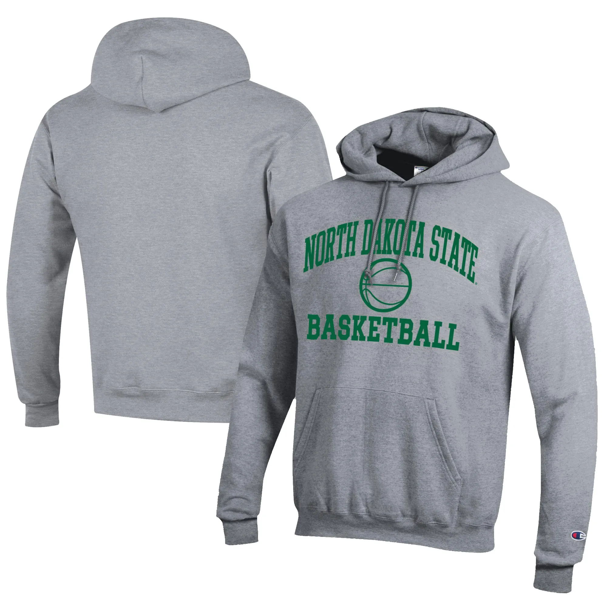 Champion  NDSU Bison Gray Icon Logo Basketball Eco Powerblend Pullover Hoodie