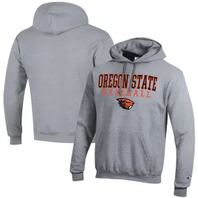 Champion  Oregon State Beavers Gray Baseball Stack Powerblend Pullover Hoodie