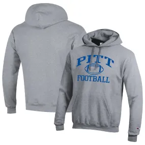 Champion Pitt Panthers Heather Gray Football Icon Pullover Hoodie