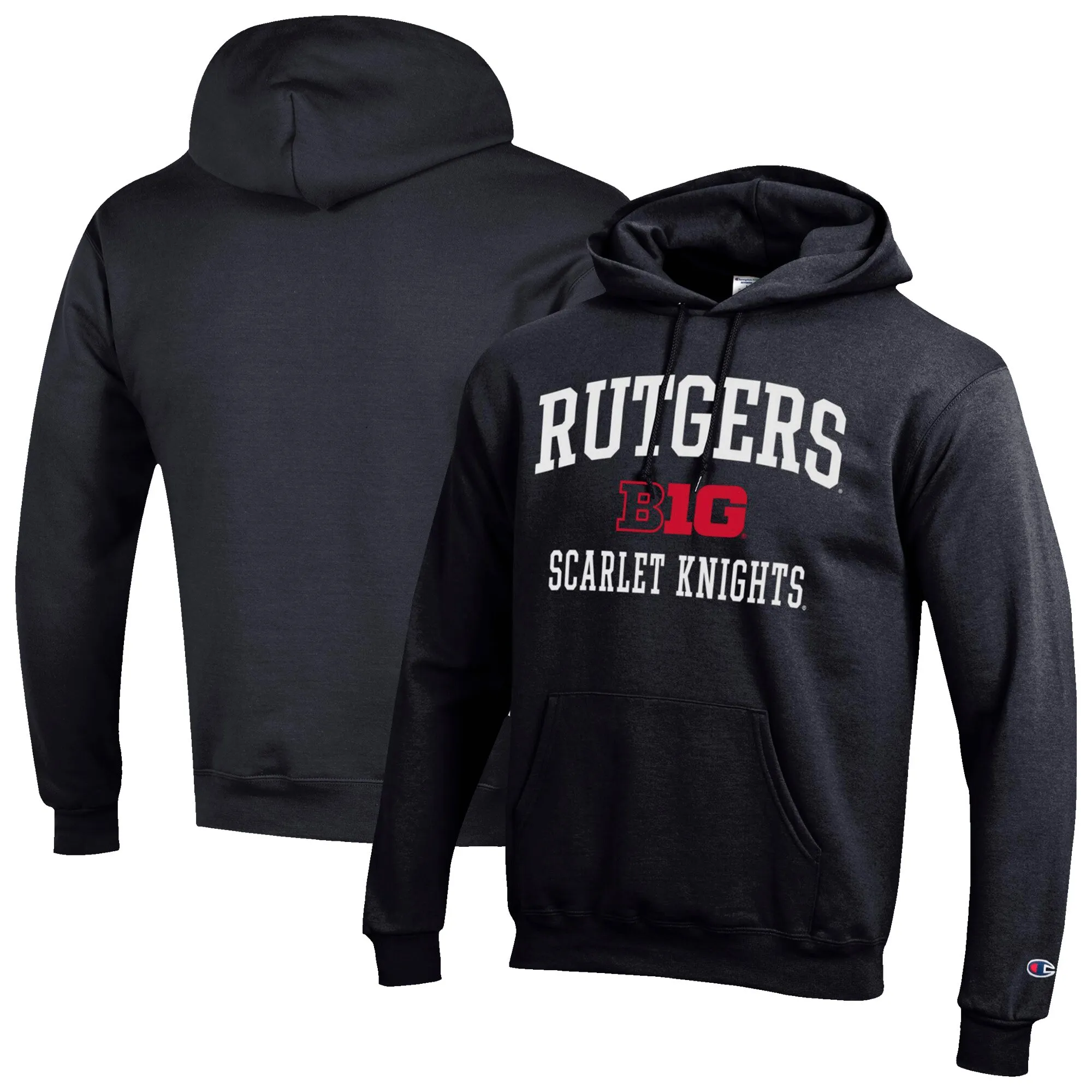 Champion Rutgers Scarlet Knights Black Big 10 Powerblend Pullover Hoodie