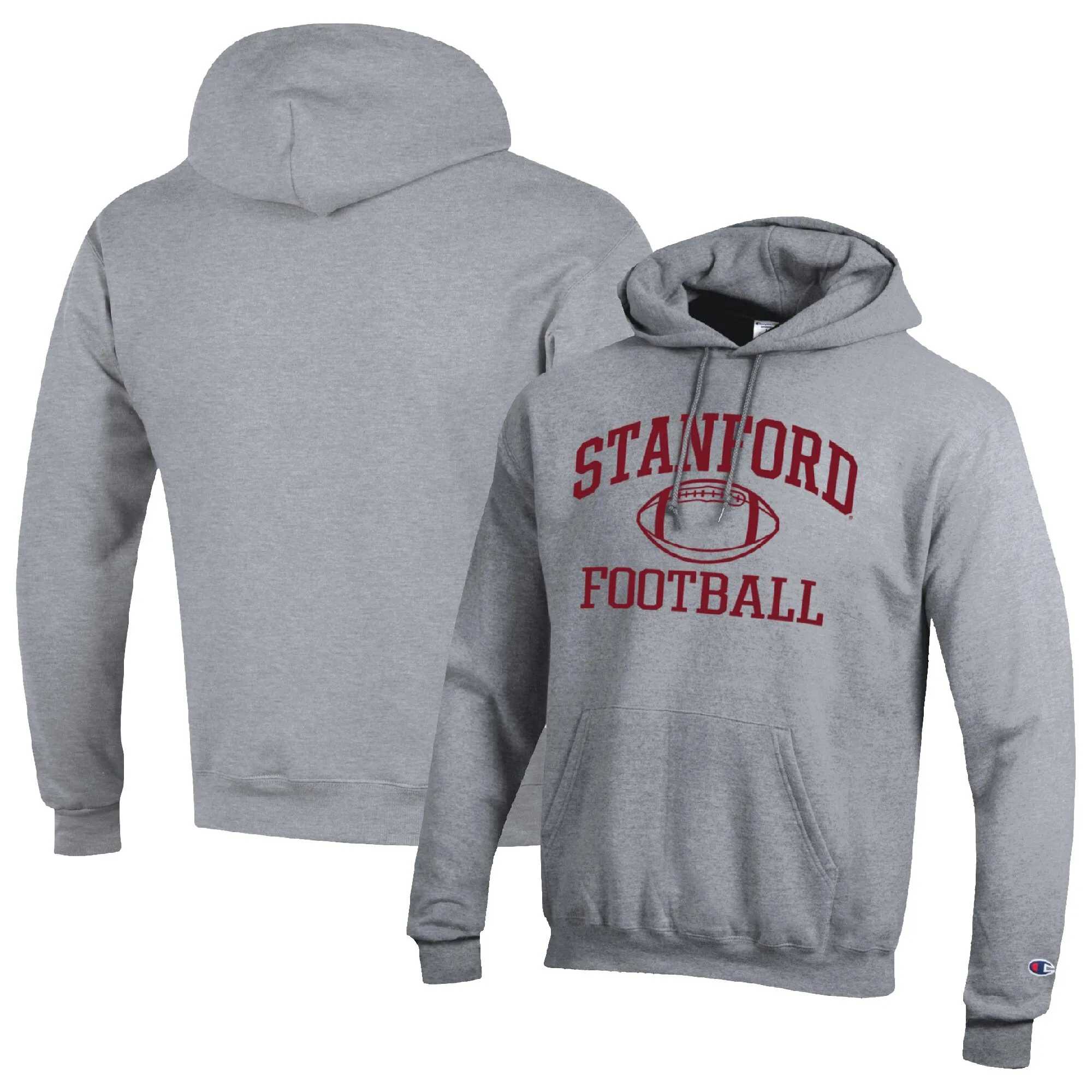 Champion Stanford Cardinal Heather Gray Football Icon Pullover Hoodie