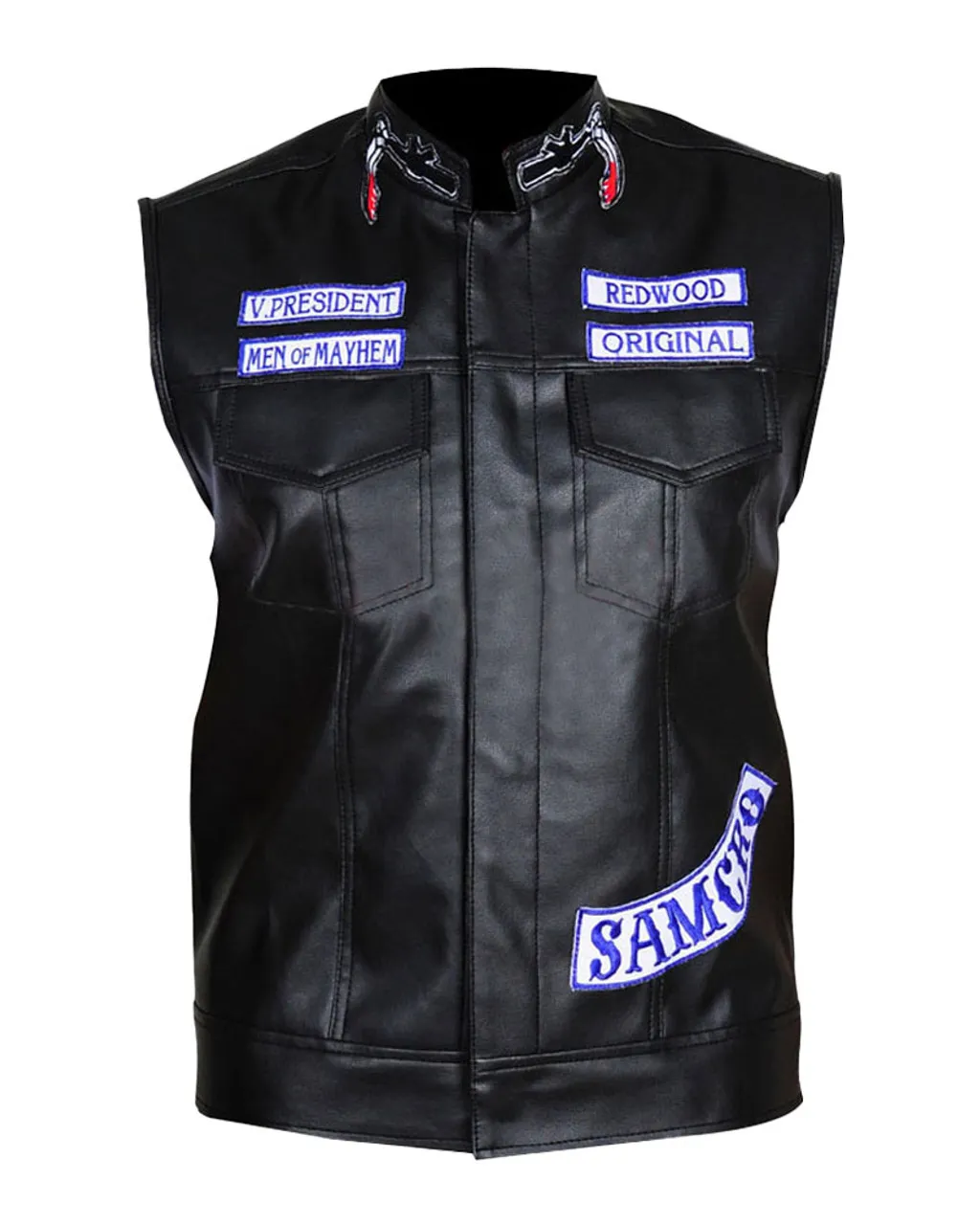 Charlie Hunnam Jax Sons Of Anarchy Teller Leather Vest With Patches