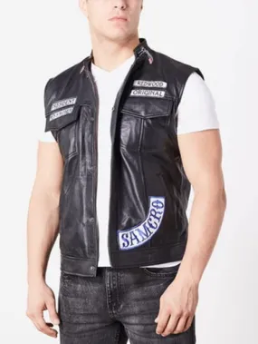 Charlie Hunnam Jax Sons Of Anarchy Teller Leather Vest With Patches