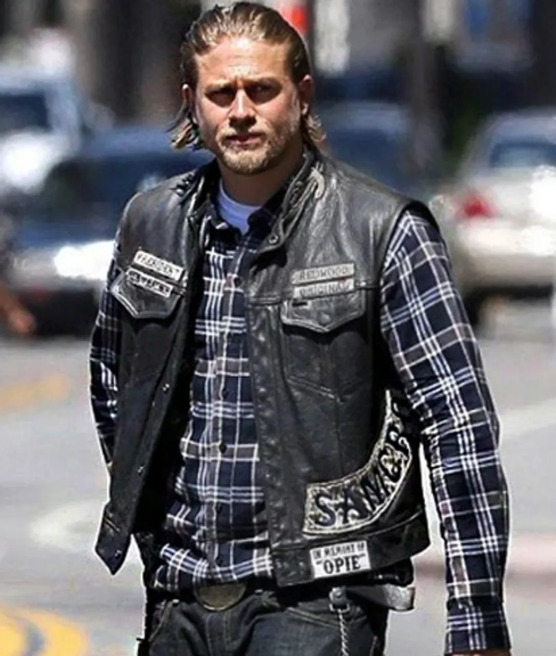 Charlie Hunnam Jax Sons Of Anarchy Teller Leather Vest With Patches