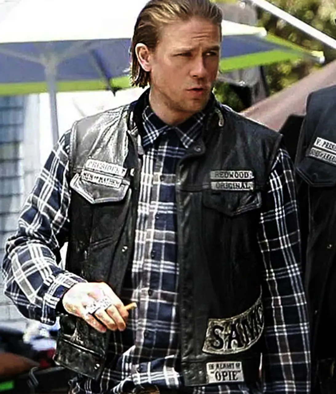 Charlie Hunnam Jax Sons Of Anarchy Teller Leather Vest With Patches