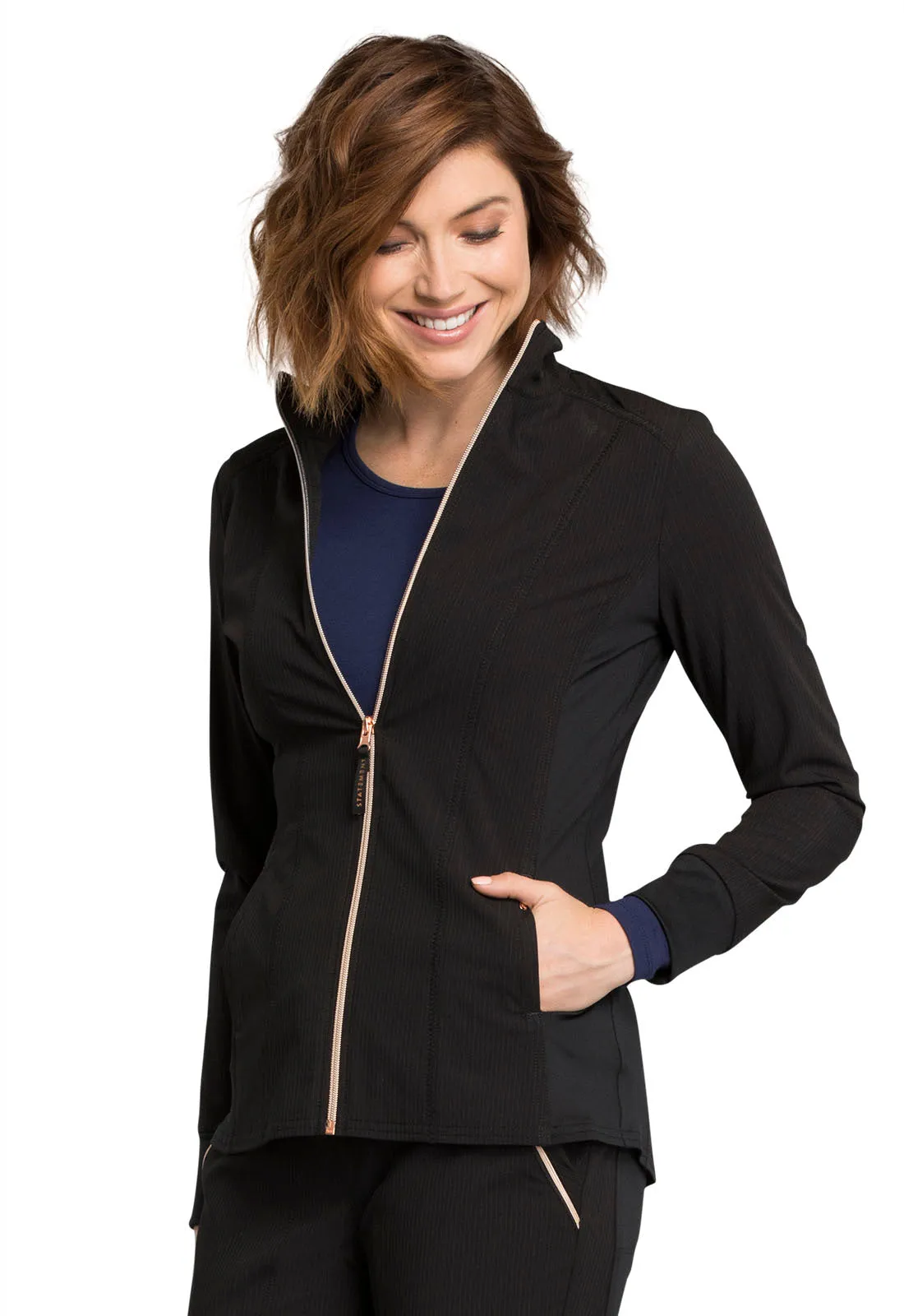 Cherokee Statement Zip Front Jacket in Black