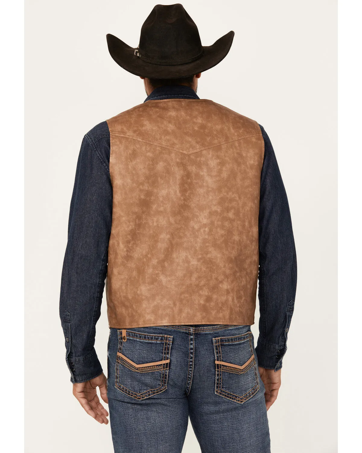 Cody James Men's Hoof Print Faux Leather Vest