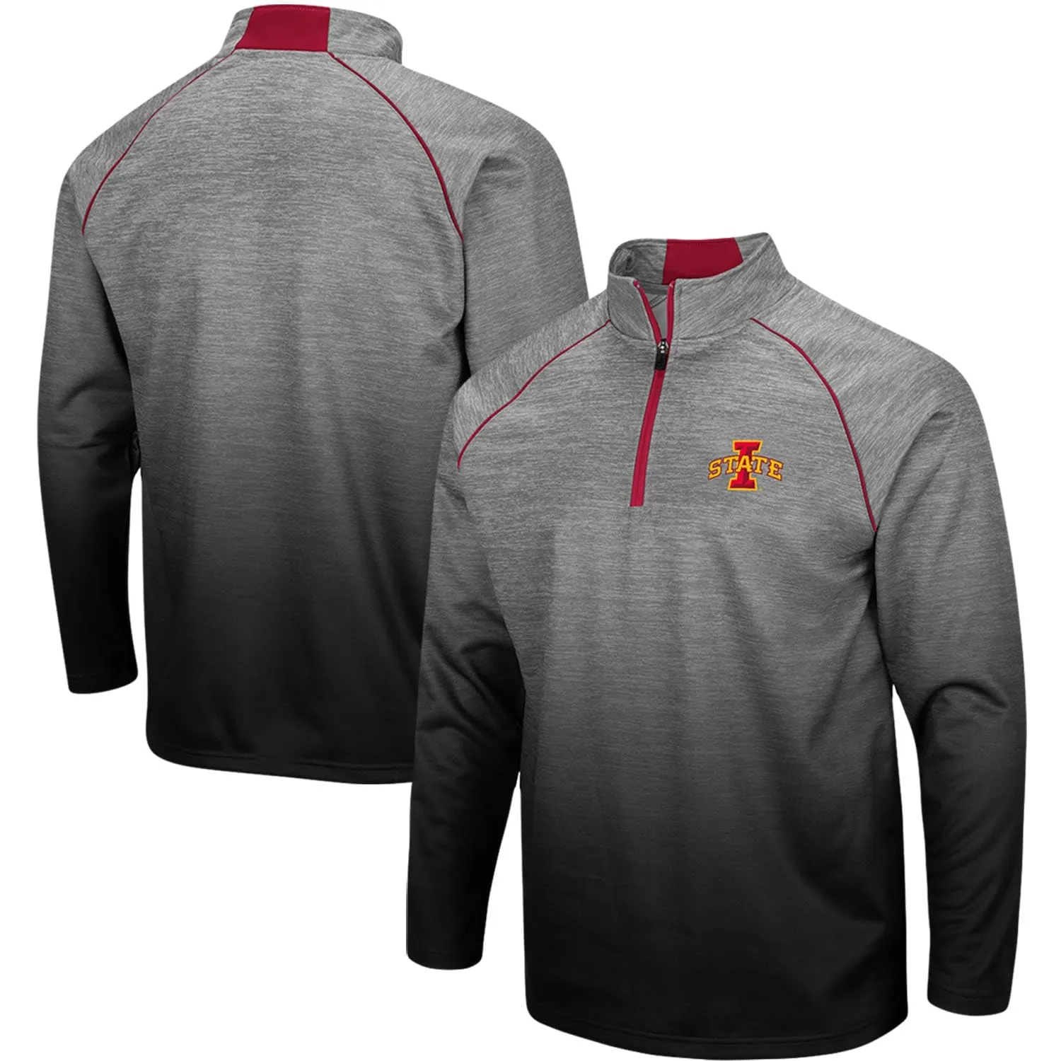 Colosseum Iowa State Cyclones Heathered Gray Sitwell Sublimated Quarter-Zip Pullover Jacket