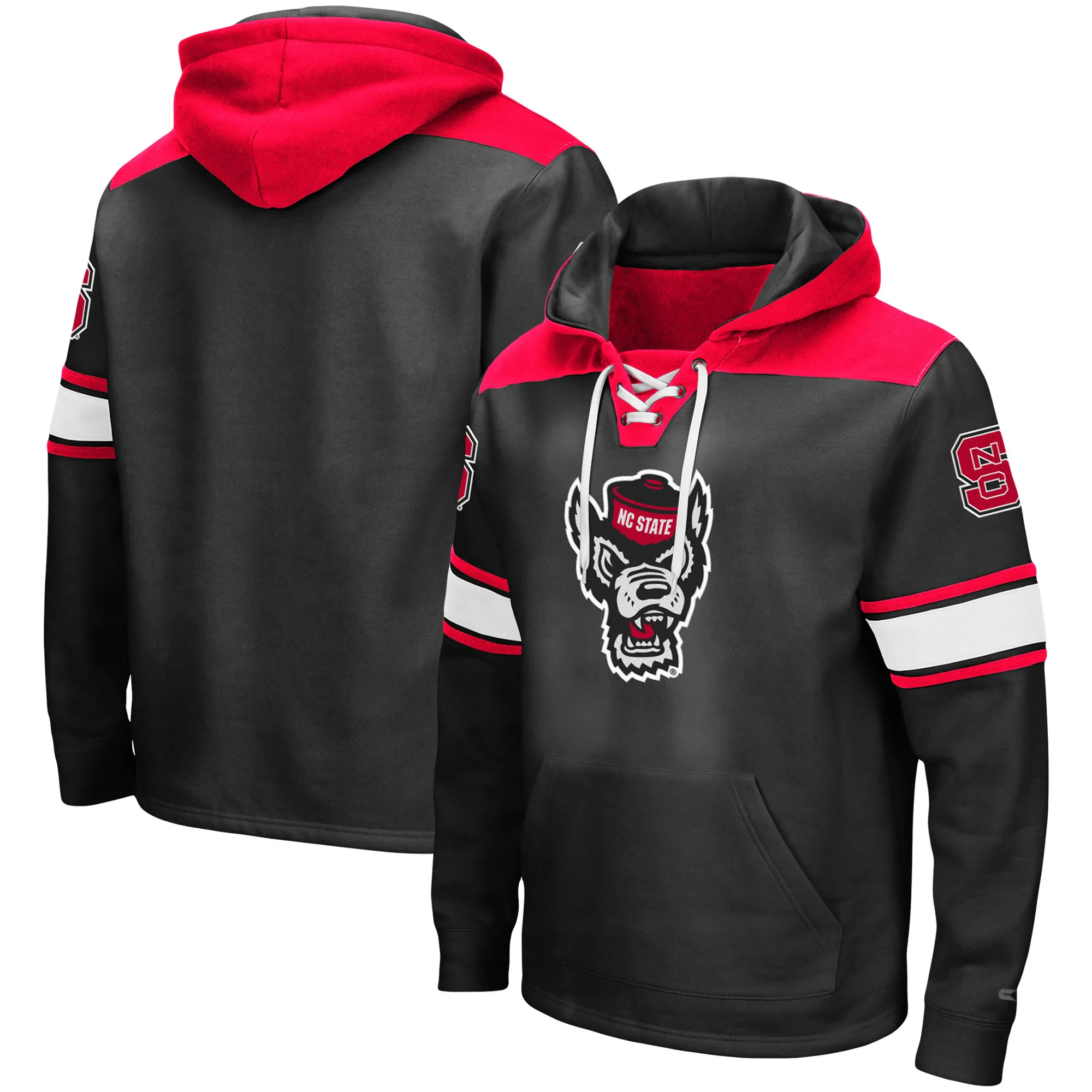 Colosseum NC State Wolfpack Black 2.0 Lace-Up Pullover Hoodie