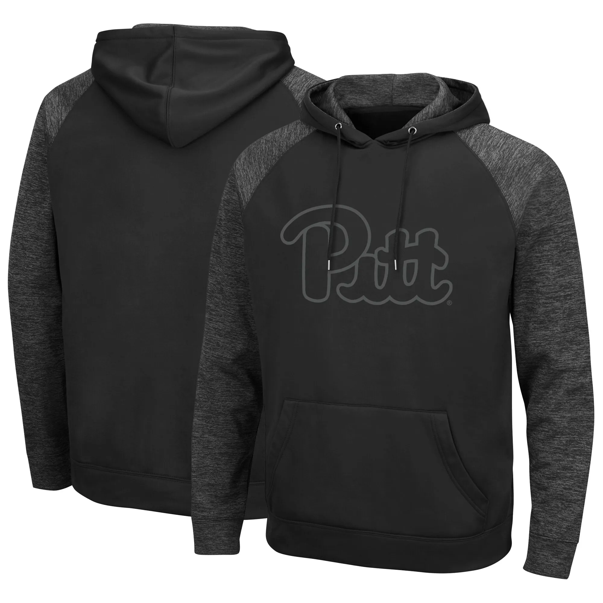 Colosseum Pitt Panthers Blackout 3.0 Tonal Raglan Pullover Hoodie