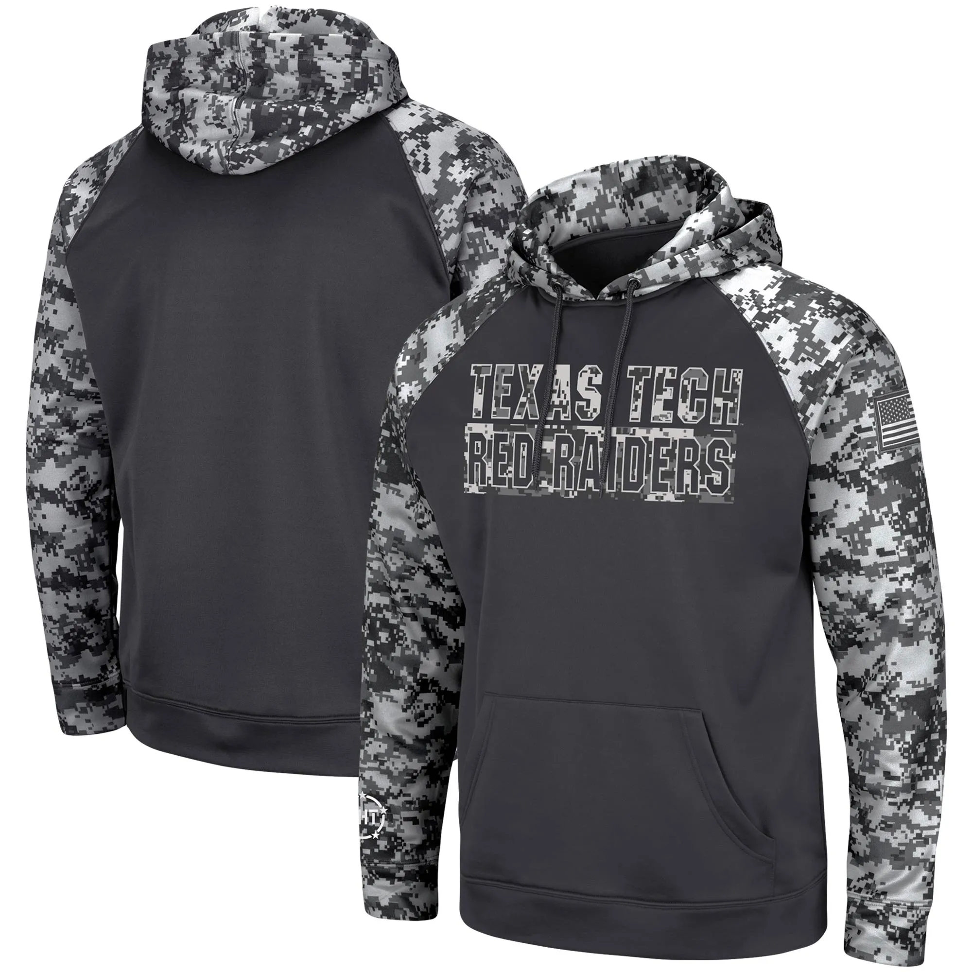 Colosseum Texas Tech Red Raiders Charcoal OHT Military Appreciation Digital Camo Pullover Hoodie