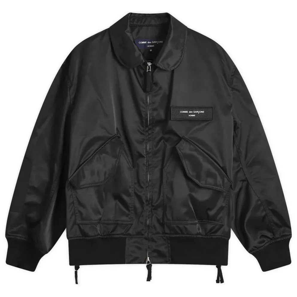 COMME des GARONS Homme Satin Bomber Jacket - Black