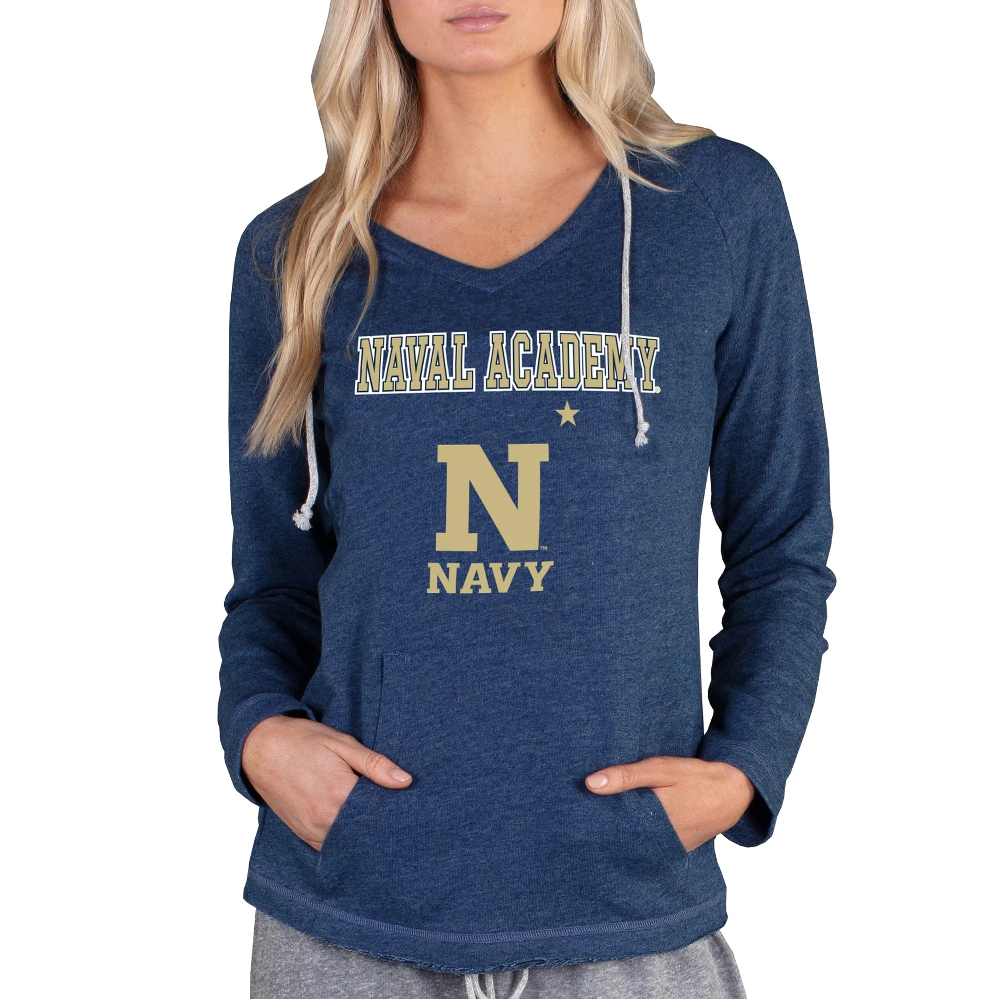 Concepts Sport Navy Midshipmen Women's Navy Mainstream Lightweight Terry Pullover Hoodie