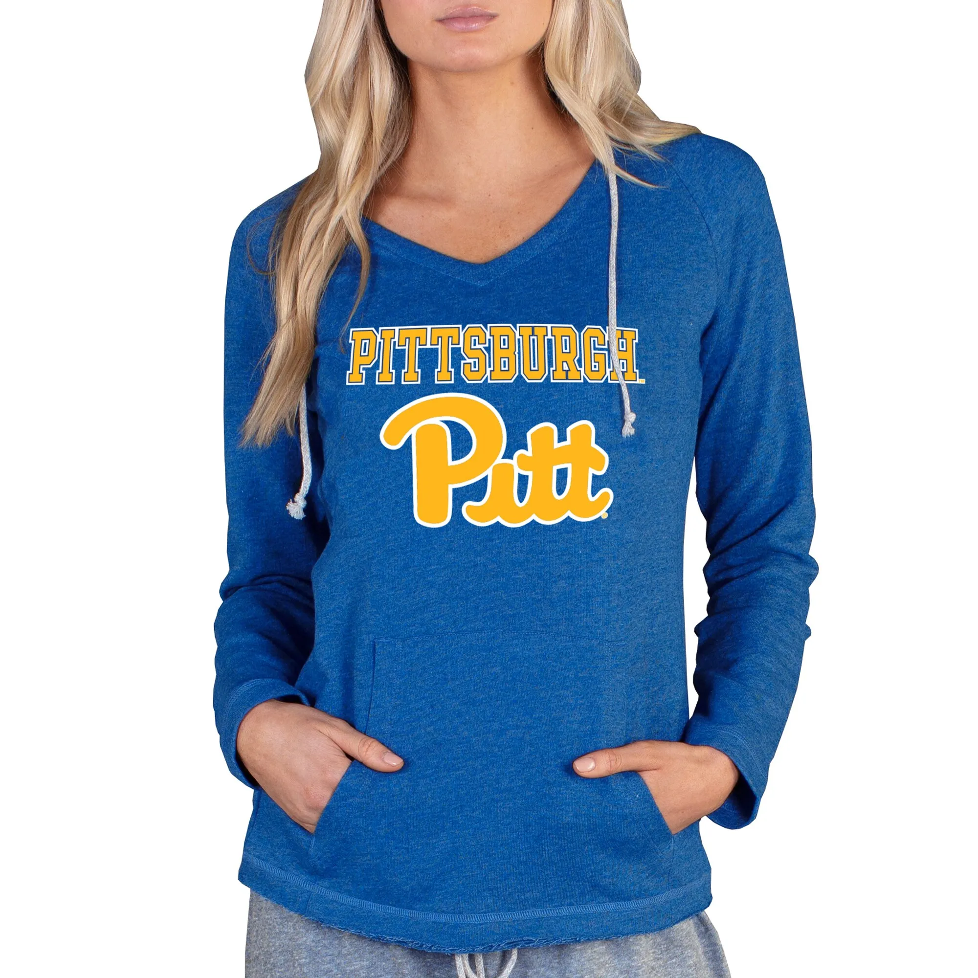 Concepts Sport Pitt Panthers Women's Royal Mainstream Lightweight Terry Pullover Hoodie