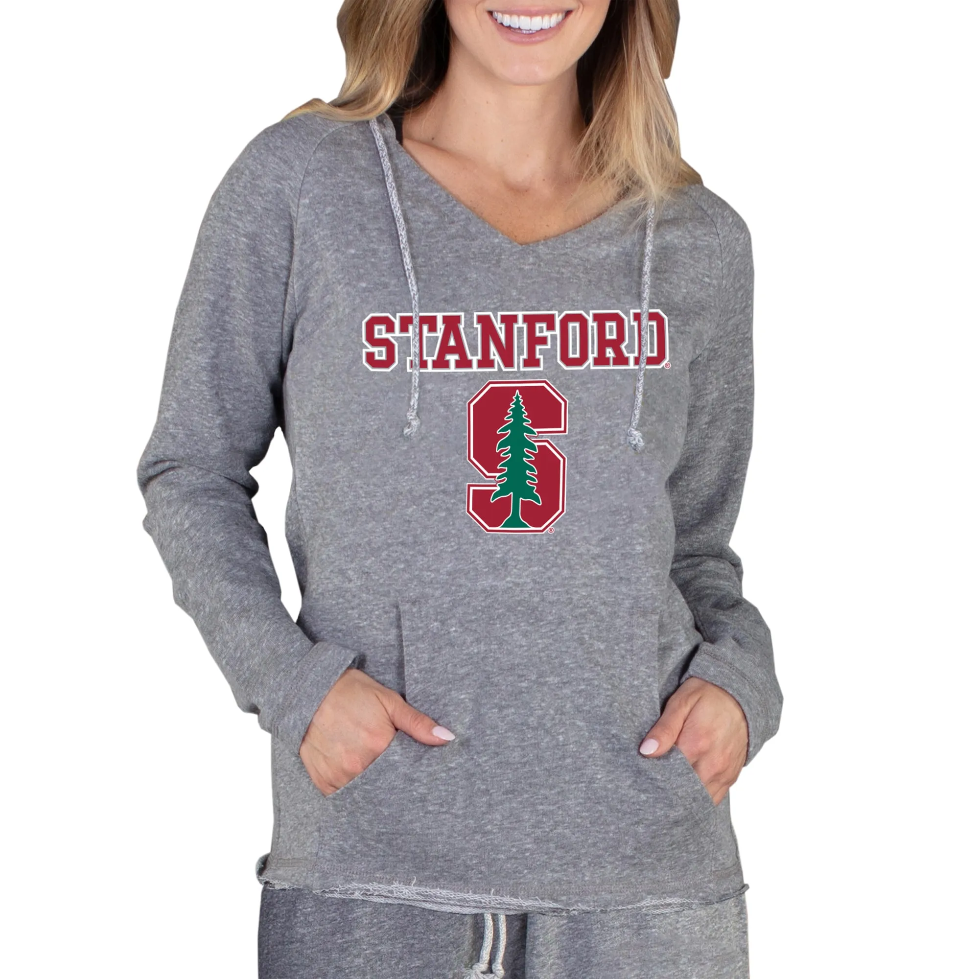 Concepts Sport Stanford Cardinal Women's Gray Mainstream Lightweight Terry Pullover Hoodie