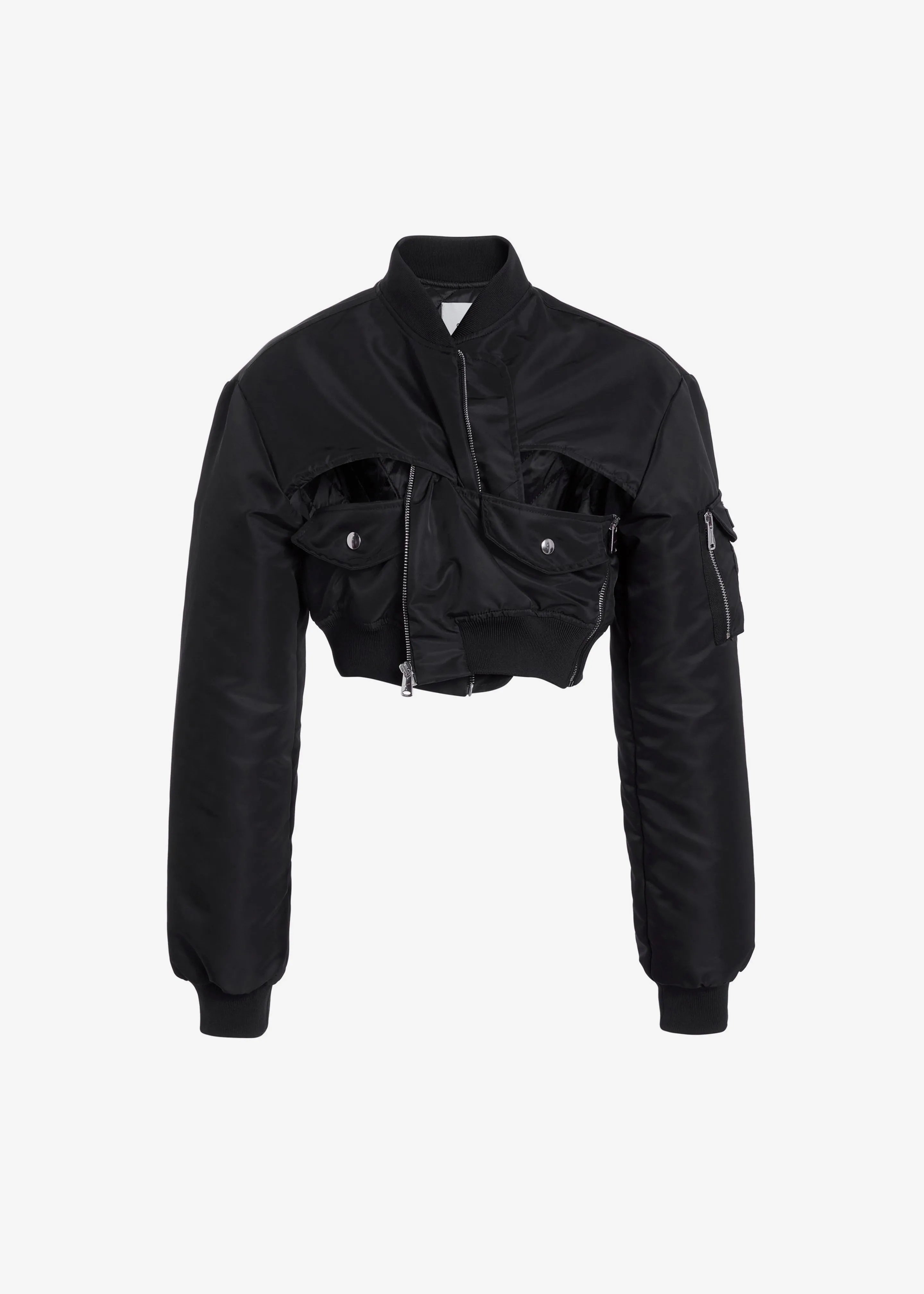 Coperni Cut-Out Cropped Bomber Jacket - Black