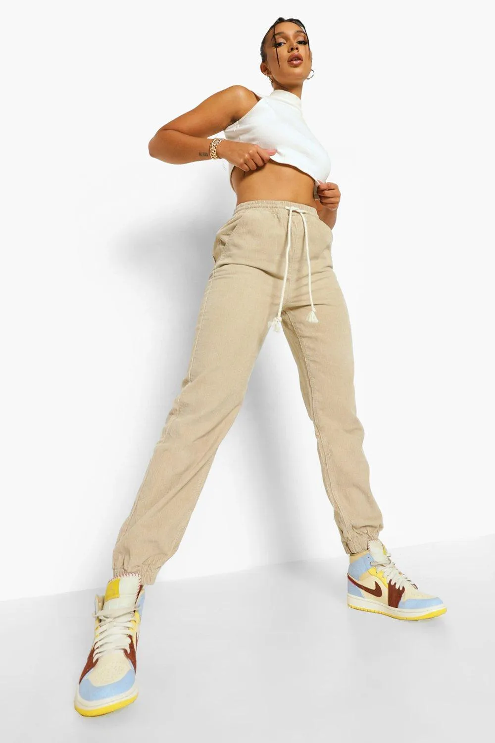 Cord Elasticated Cuff Joggers