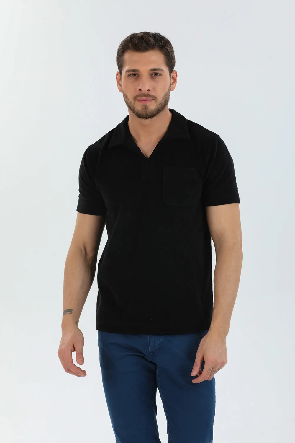 Cotton Man Polo Black