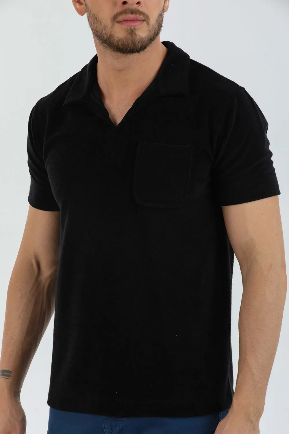 Cotton Man Polo Black