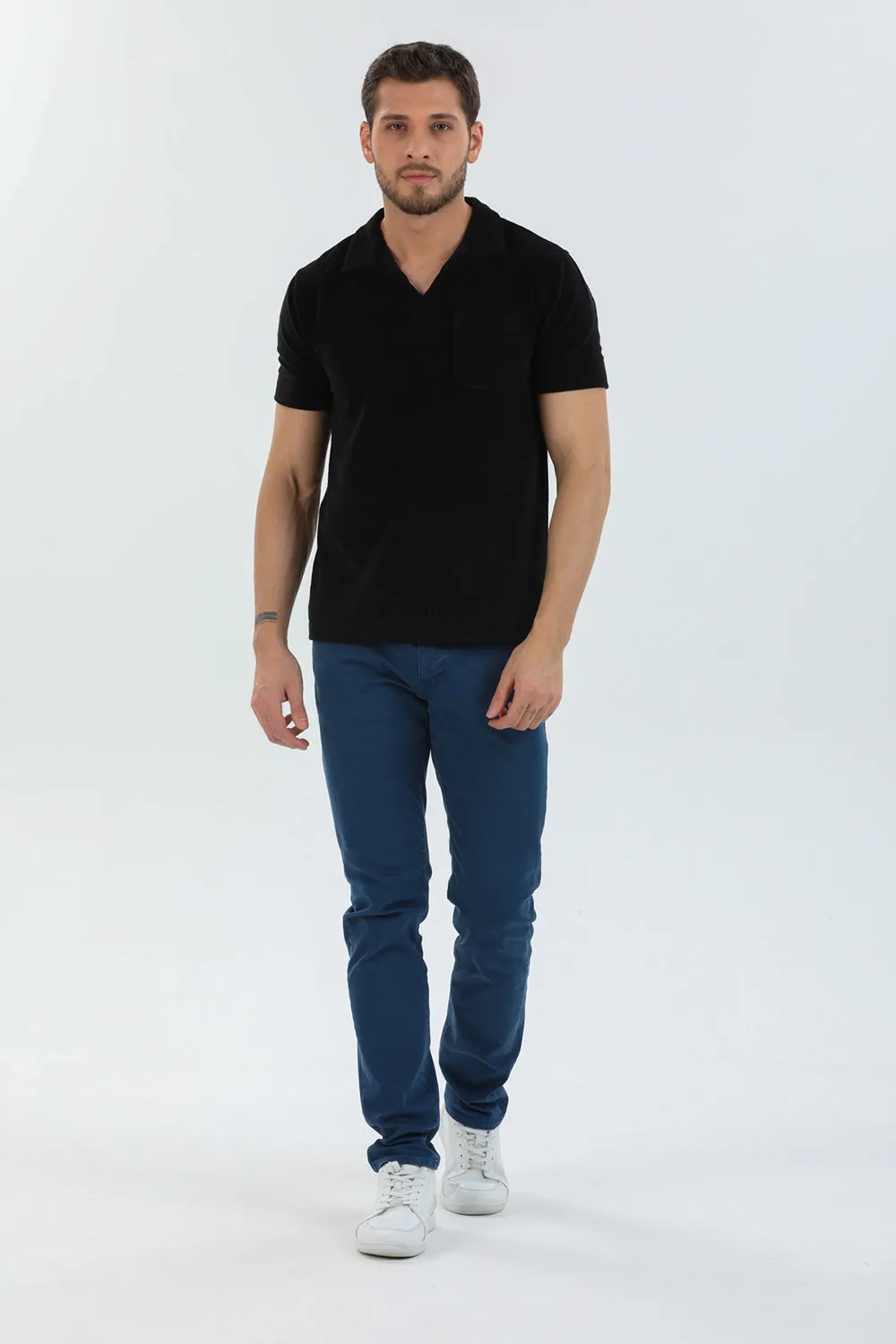 Cotton Man Polo Black