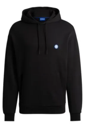 Cotton-terry hoodie with Happy HUGO logo