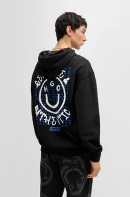 Cotton-terry hoodie with seasonal artwork