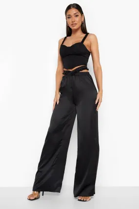 Cut Out Waist Satin Luxe Joggers