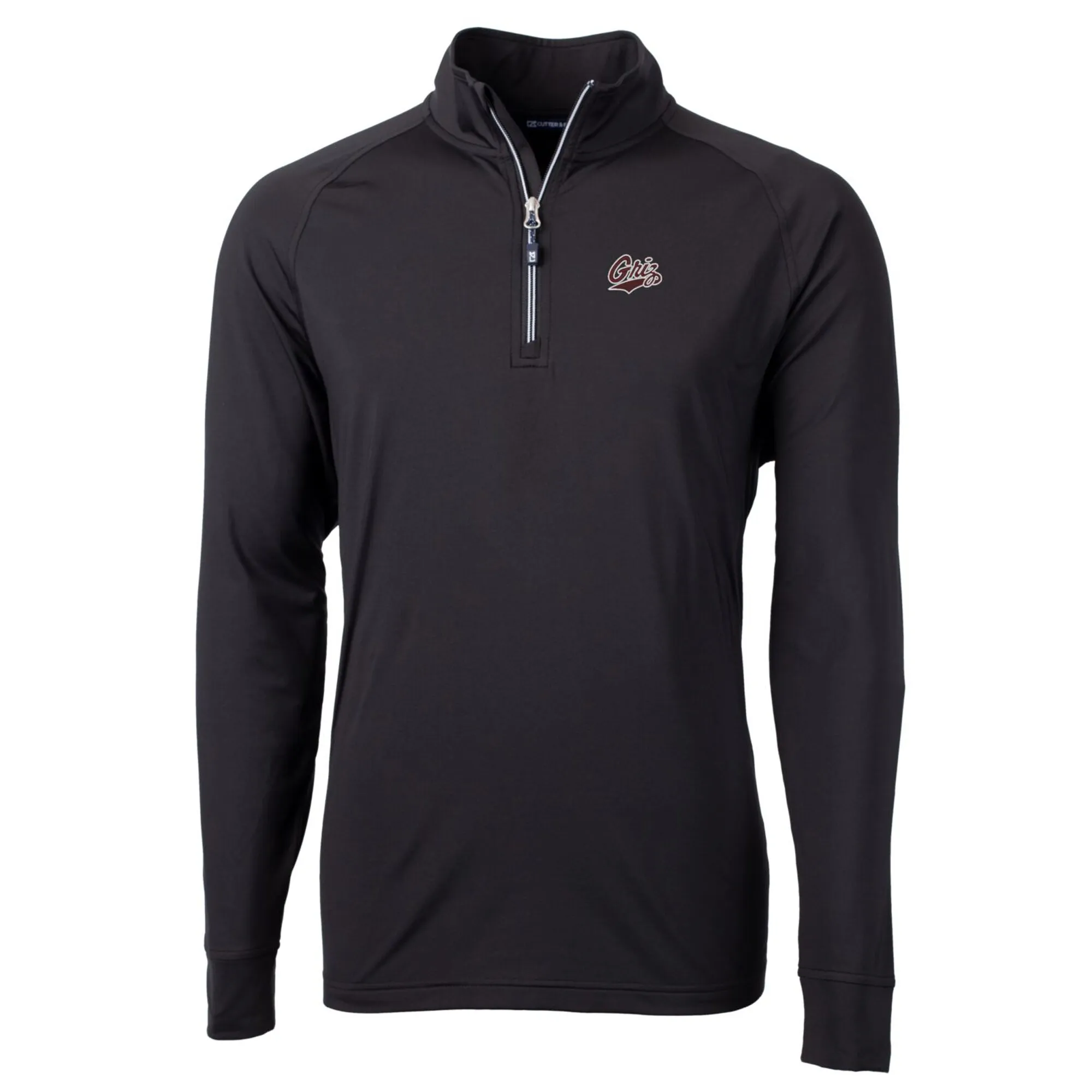 Cutter & Buck Montana Grizzlies Black Big & Tall Adapt Eco Knit Quarter-Zip Pullover Jacket