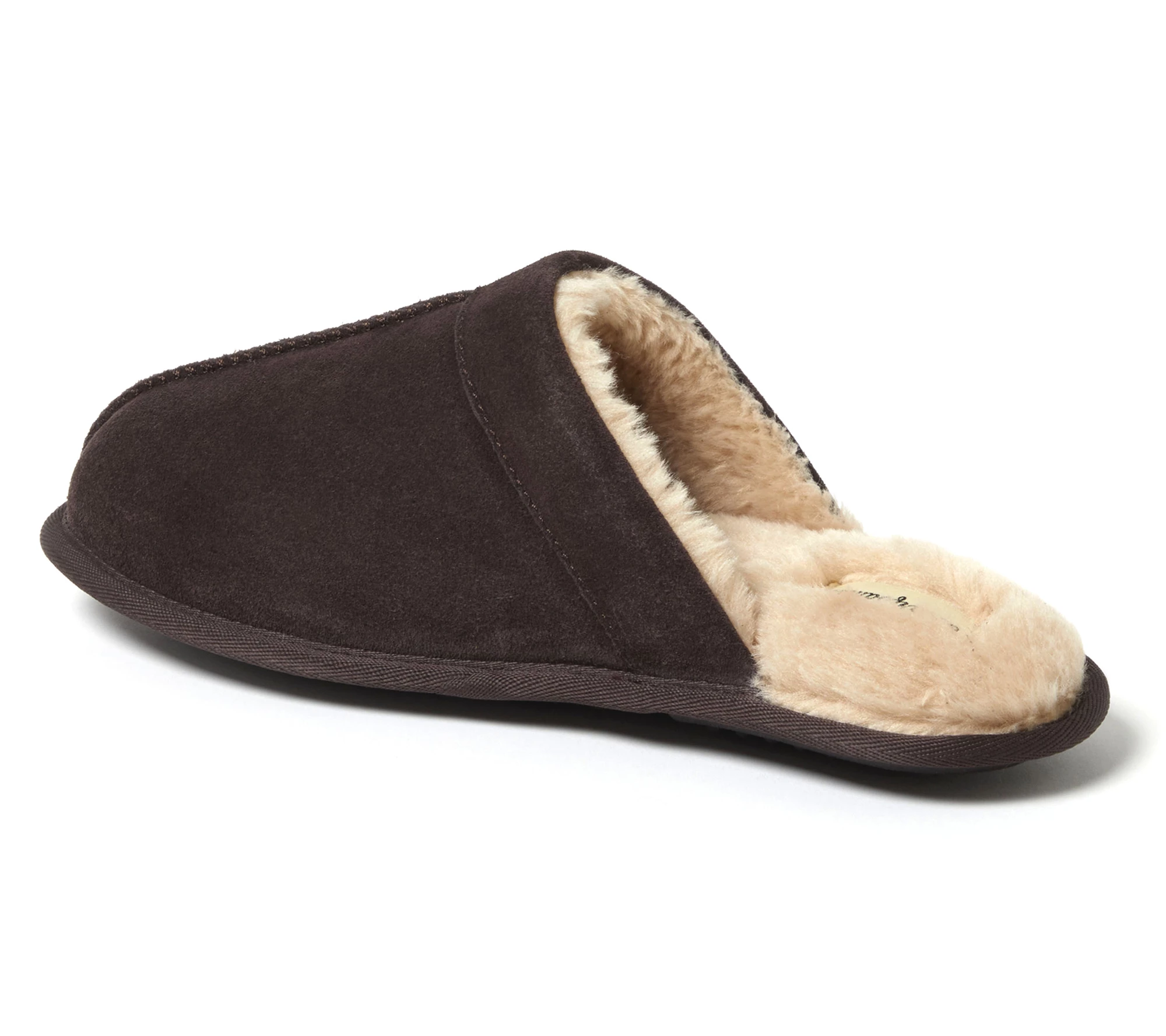 Dearfoams Men's Indoor/Outdoor Genuine Suede Scuff Slipper