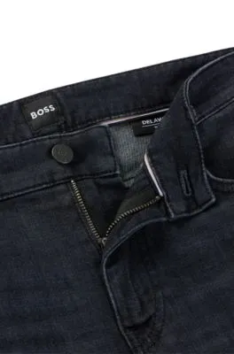 Delaware Slim-fit jeans in black super-soft Italian denim