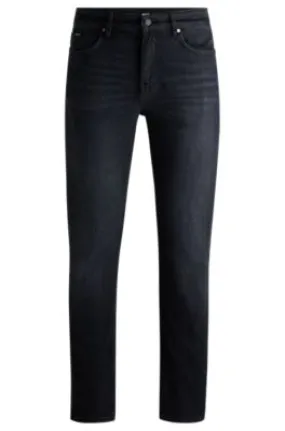 Delaware Slim-fit jeans in black super-soft Italian denim