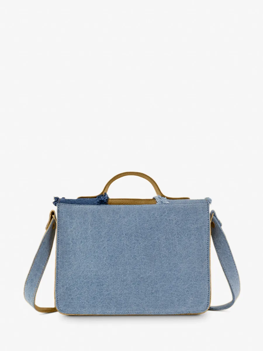 Denim and Leather Handbag Women - Mademoiselle George Denim | PAUL MARIUS