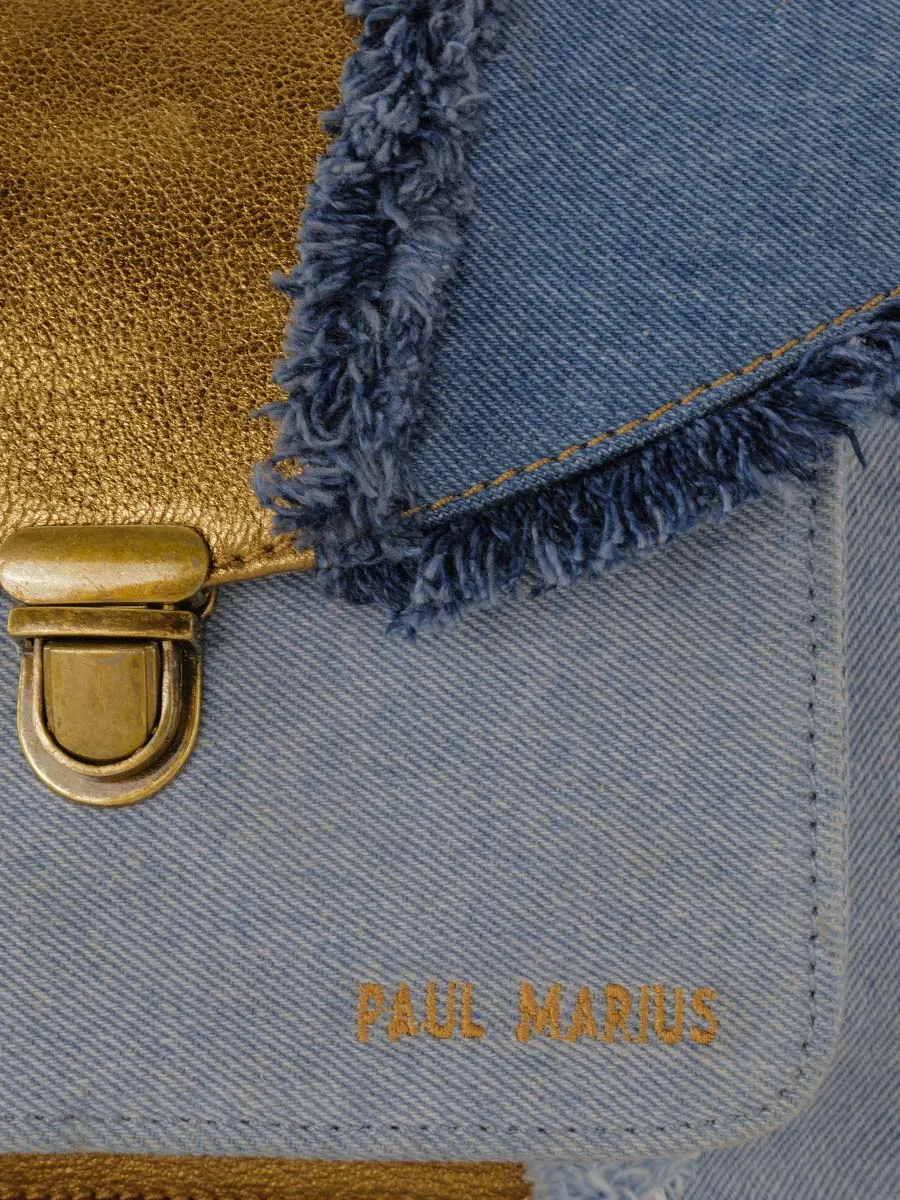 Denim and Leather Handbag Women - Mademoiselle George Denim | PAUL MARIUS