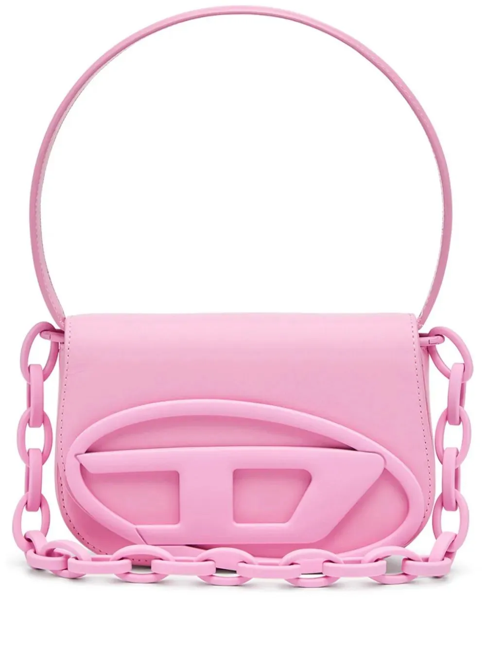 DIESEL 1DR Bag In Pink Matt Rubberized Leather