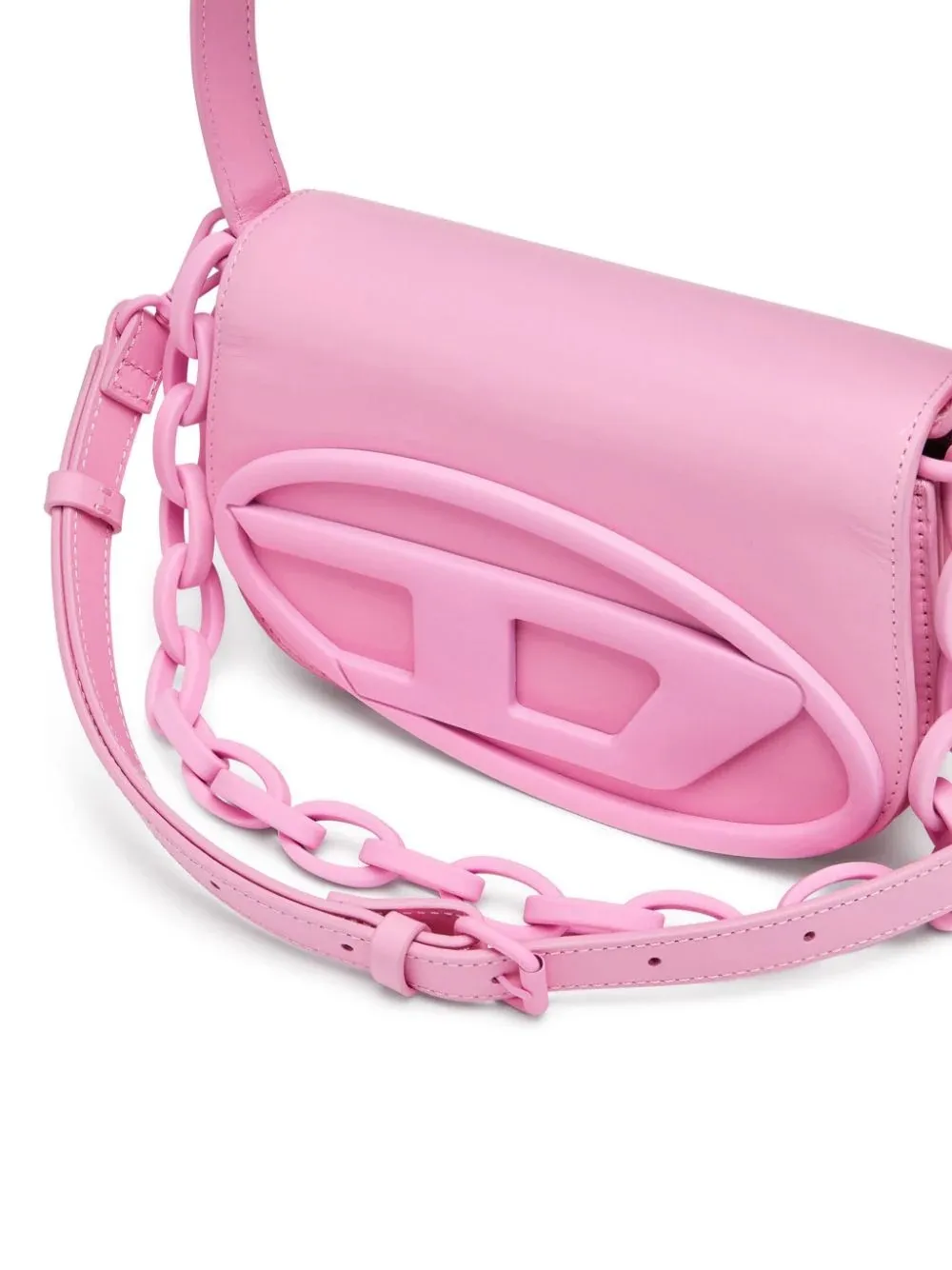 DIESEL 1DR Bag In Pink Matt Rubberized Leather