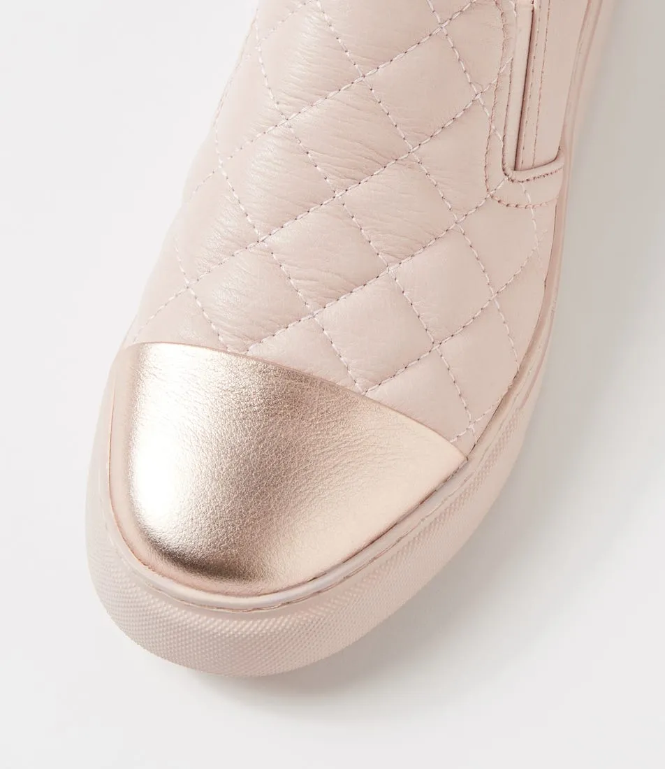 DJANGO & JULIETTE Yuppy Pl Rose Gold Dusty Pink Leather Sneakers