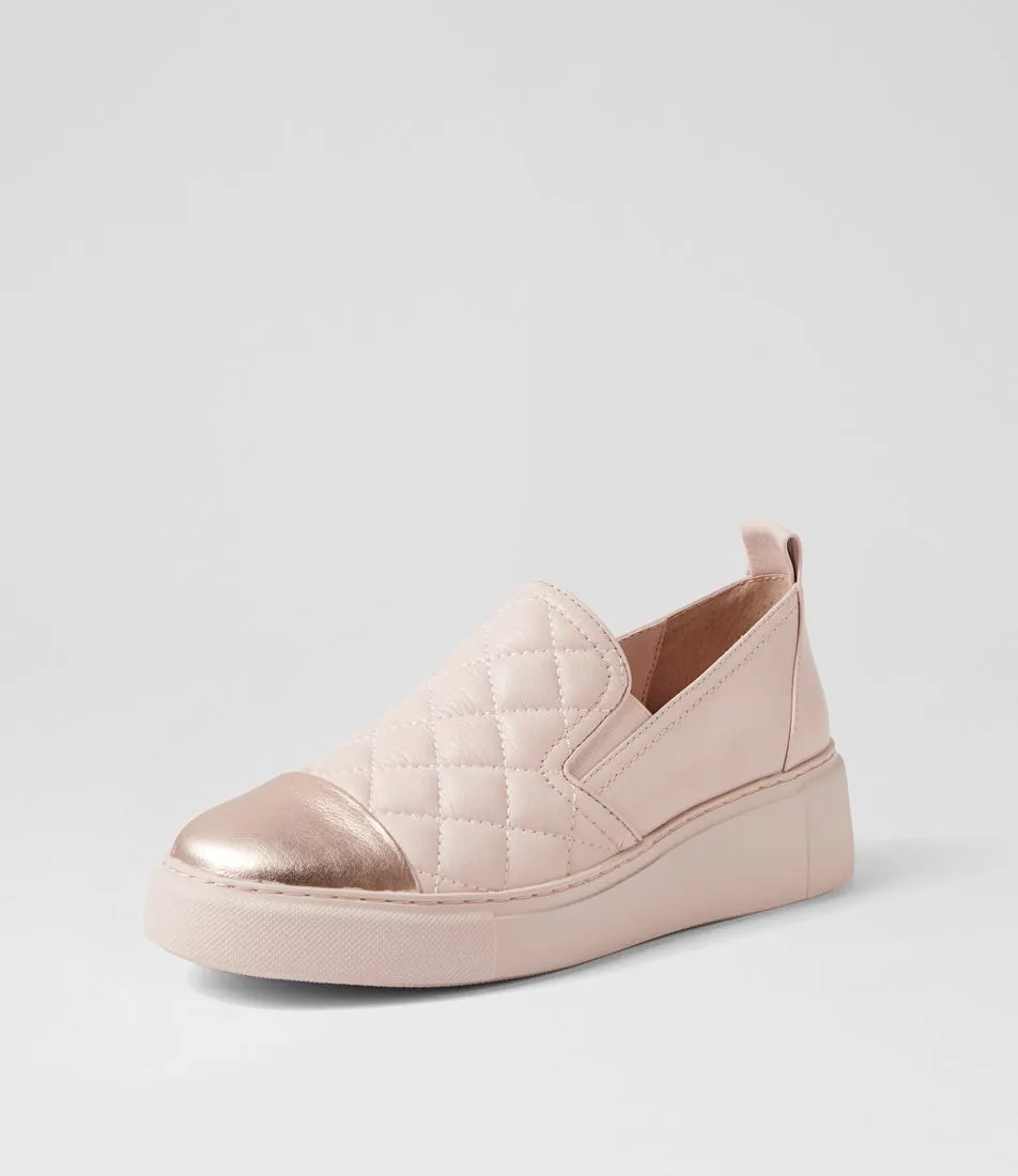 DJANGO & JULIETTE Yuppy Pl Rose Gold Dusty Pink Leather Sneakers