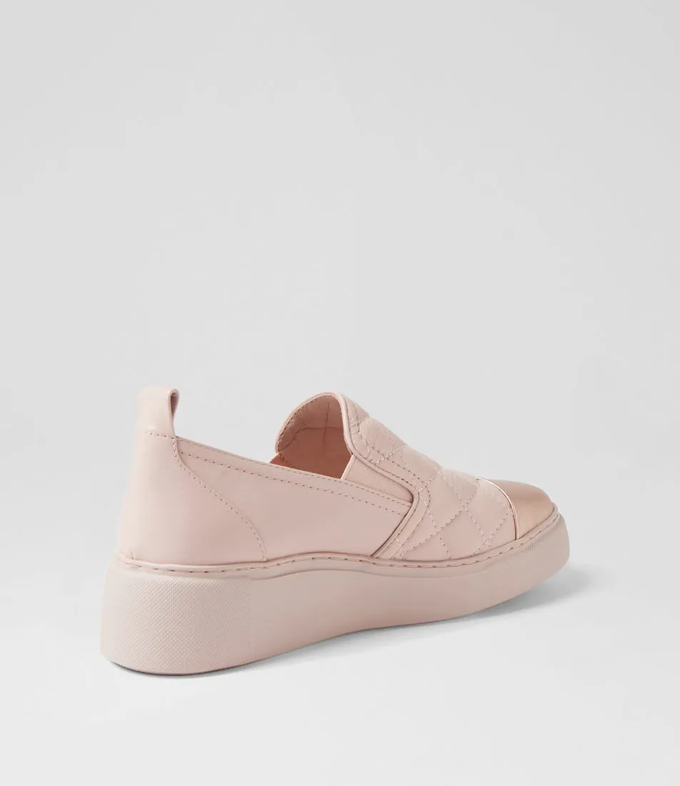 DJANGO & JULIETTE Yuppy Pl Rose Gold Dusty Pink Leather Sneakers