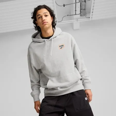 DOWNTOWN Men's Graphic Hoodie | Light Gray Heather | PUMA Exclusion List | PUMA 