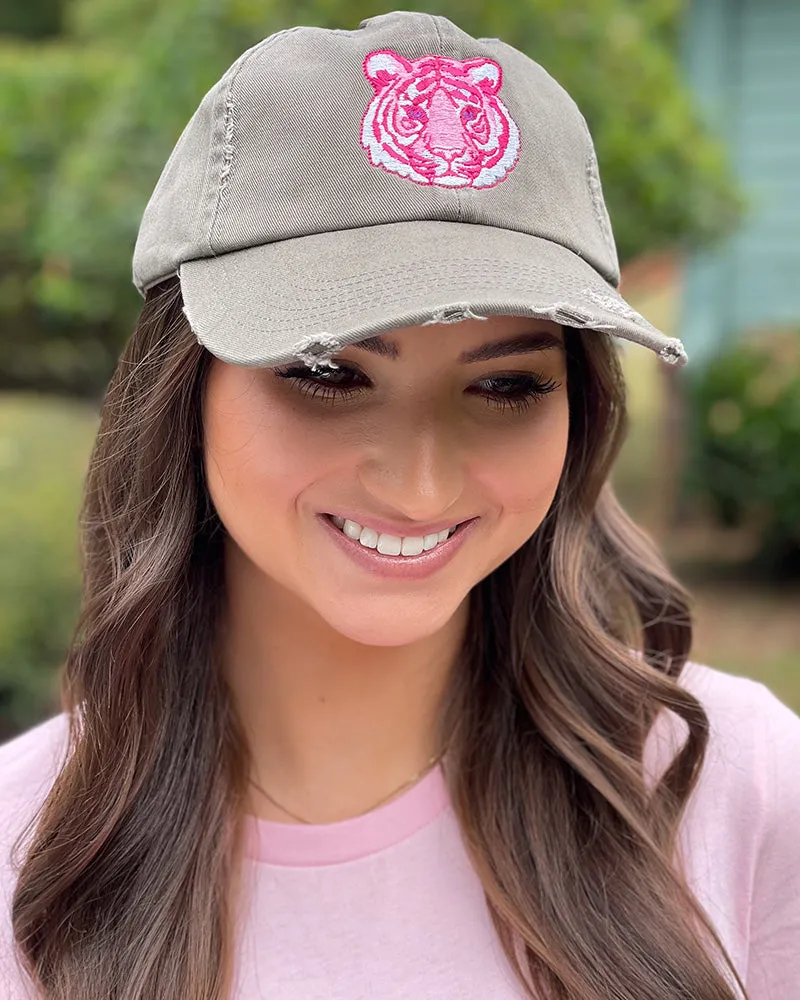 Easy Tiger Baseball Hat - Olive & Pink