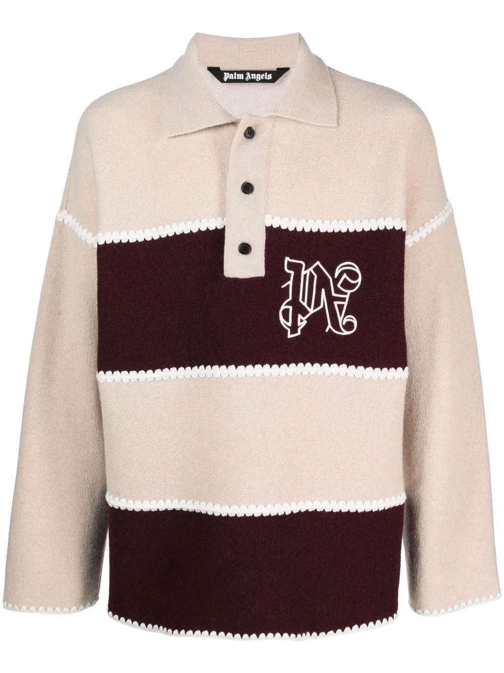 EMBROIDERED-MONOGRAM KNIT POLO SHIRT