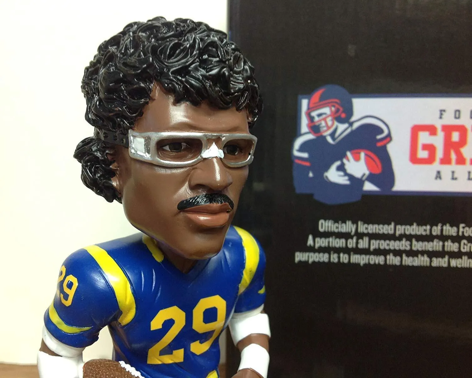 Eric Dickerson Los Angeles Rams with Classic Old School Goggles Limited Edition Bobblehead