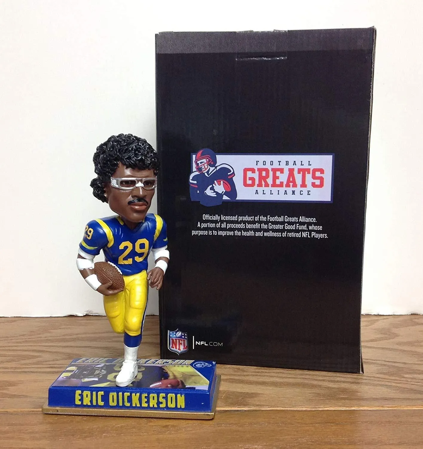 Eric Dickerson Los Angeles Rams with Classic Old School Goggles Limited Edition Bobblehead