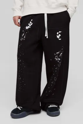 Extreme Wide Leg Carpenter Paint Splatter Joggers