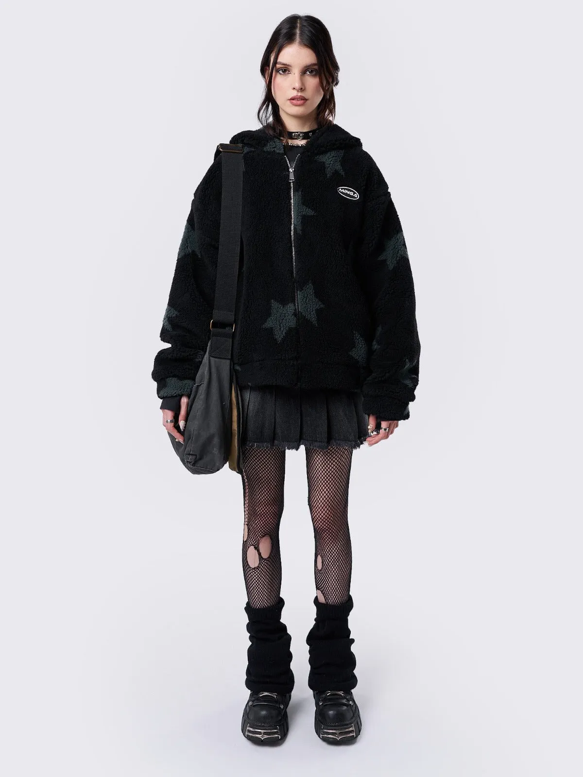 Fallen Star Fleece Zip Up Hooded Jacket