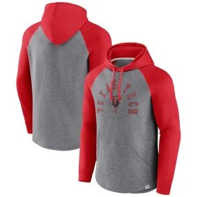 Fanatics Texas Tech Red Raiders Red/Heather Gray Wrap Up Raglan Pullover Hoodie